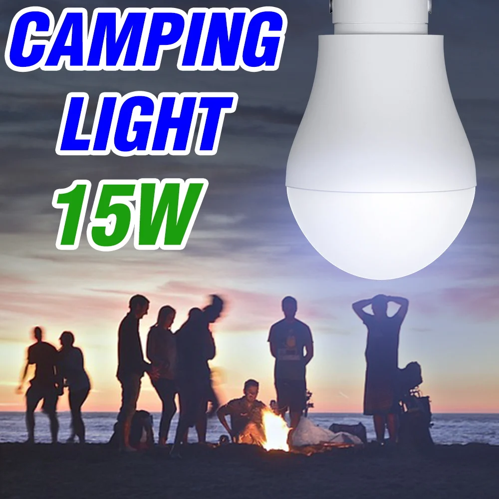 15W Outdoor Solar Bulb LED Portable High Brightness Bulbs 5V Waterproof Spotlight Garden Courtyard Corridor Camping Lighting