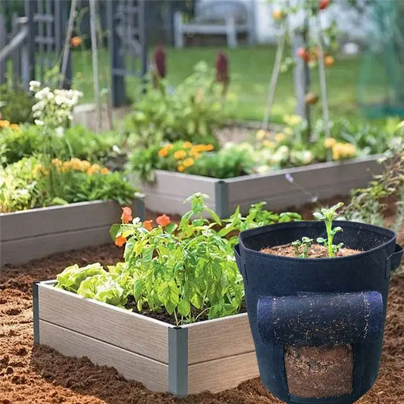 2026 + 3-Pack 10 Gallon Potato Grow Bag, Grow Bags with Handles and Visualized Flap, Thickened and Breathable Non-Woven Pots