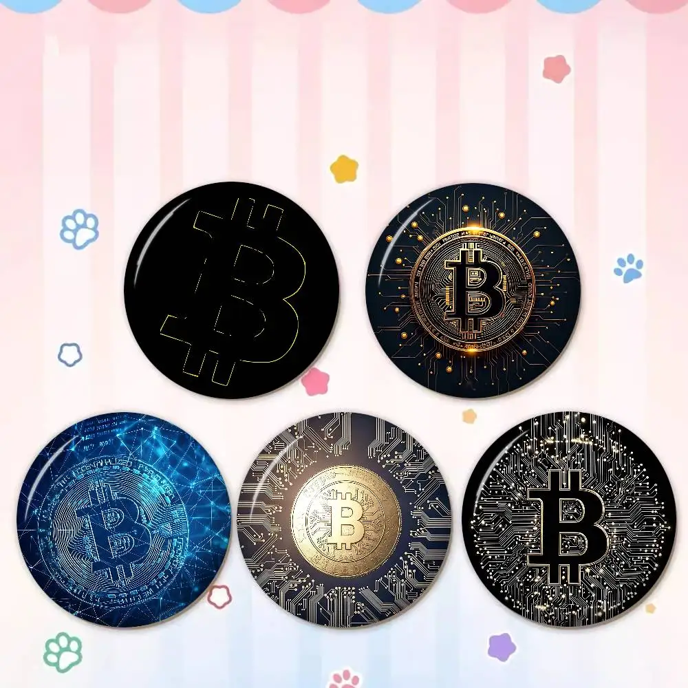 Luxury Bitcoins Soft Button Pin Bright Printed Icon Gift For Friends Badge Collar Brooch Lapel Pin Metal