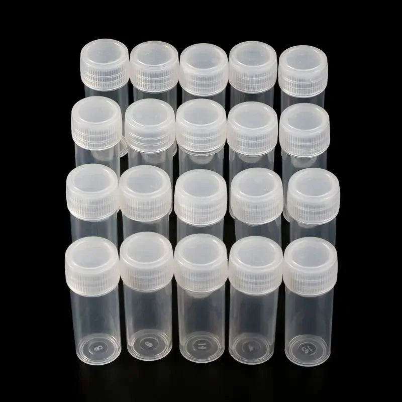 20pcs Practical Empty Plastic Bottles with Lids 5ml Small Vials Sample Container