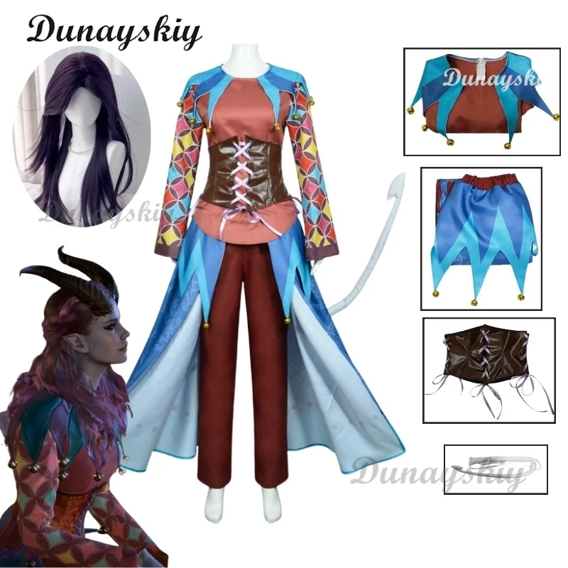 

Alfira Cosplay Game Gate Costume Women Fantasia Combat Uniform With Tail ox horn Halloween Carnival Party Play Outfits for Woman