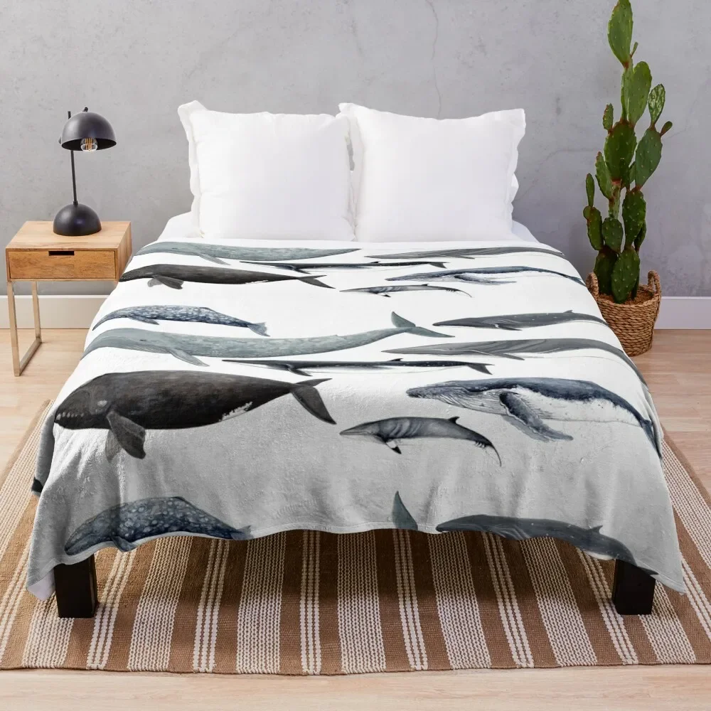 

Whales and right whale Throw Blanket Furry warm winter blankets and throws Blankets