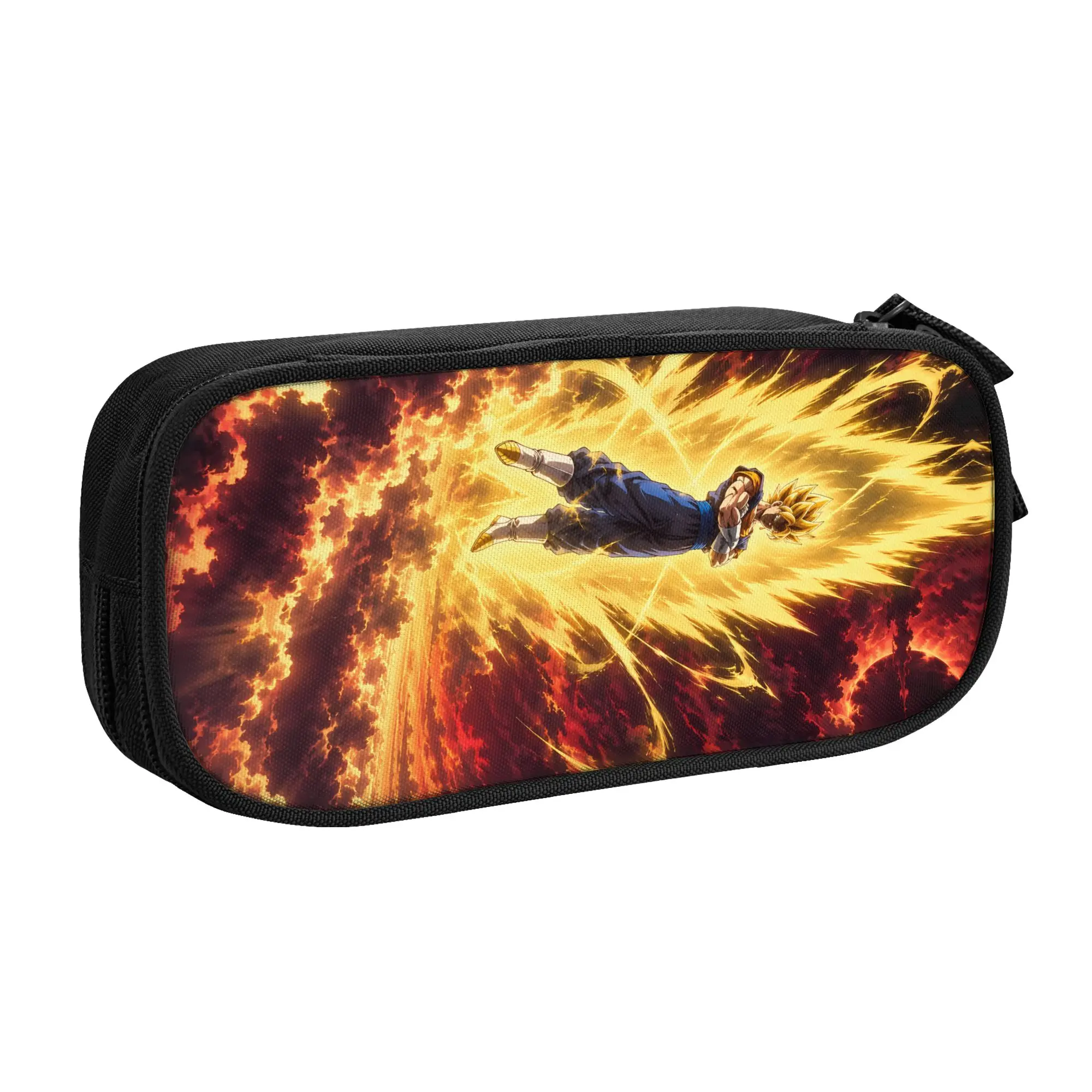 Large Capacity Bags For Child Cartoon Dragonballs Goku Super Saiyan Sunset Cloud Graphic  School Pencil Bag For Boys Gilrs Kids