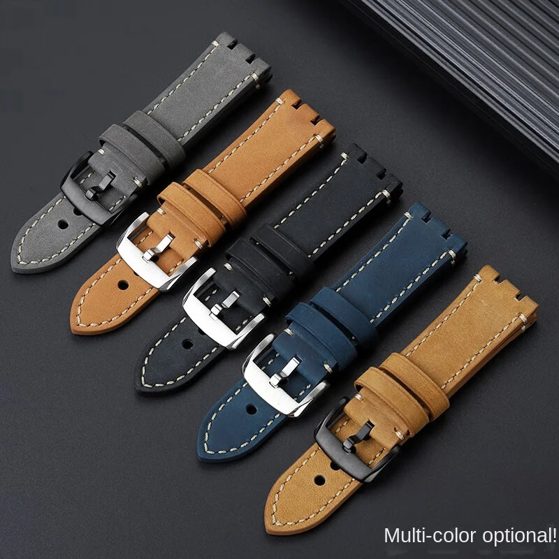Men's frosted cowhide strap For Tissot Racing T115 Series Strap T115.417 Series Moto GP cowhide Watch Chain 24mm Watchband