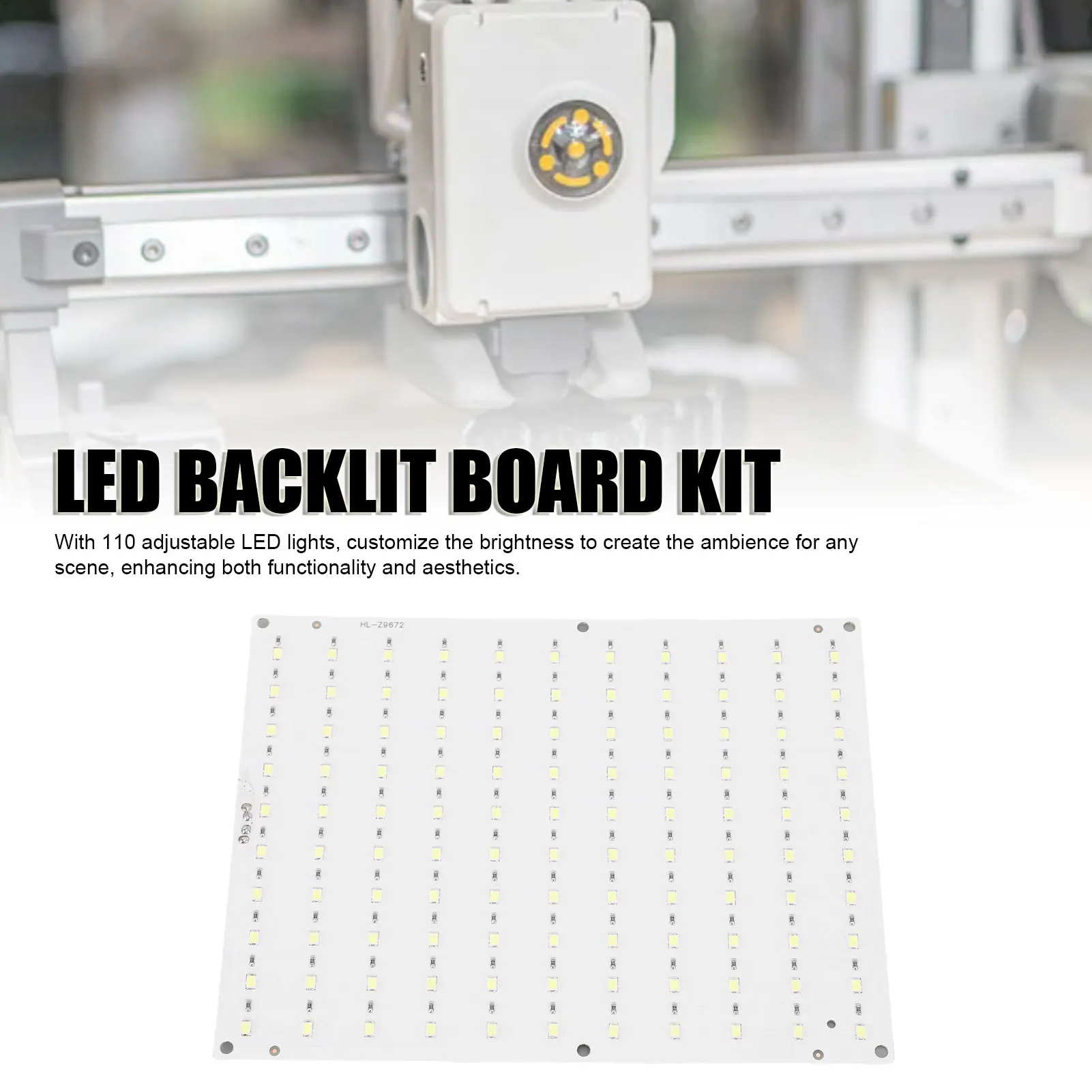 LED Backlit Board Kit Fit for Bambulab X1 X1C X1E X1 Carbon P1P P1S A1 A1 Mini 110 Beads Brightness Adjustable LED Back Light