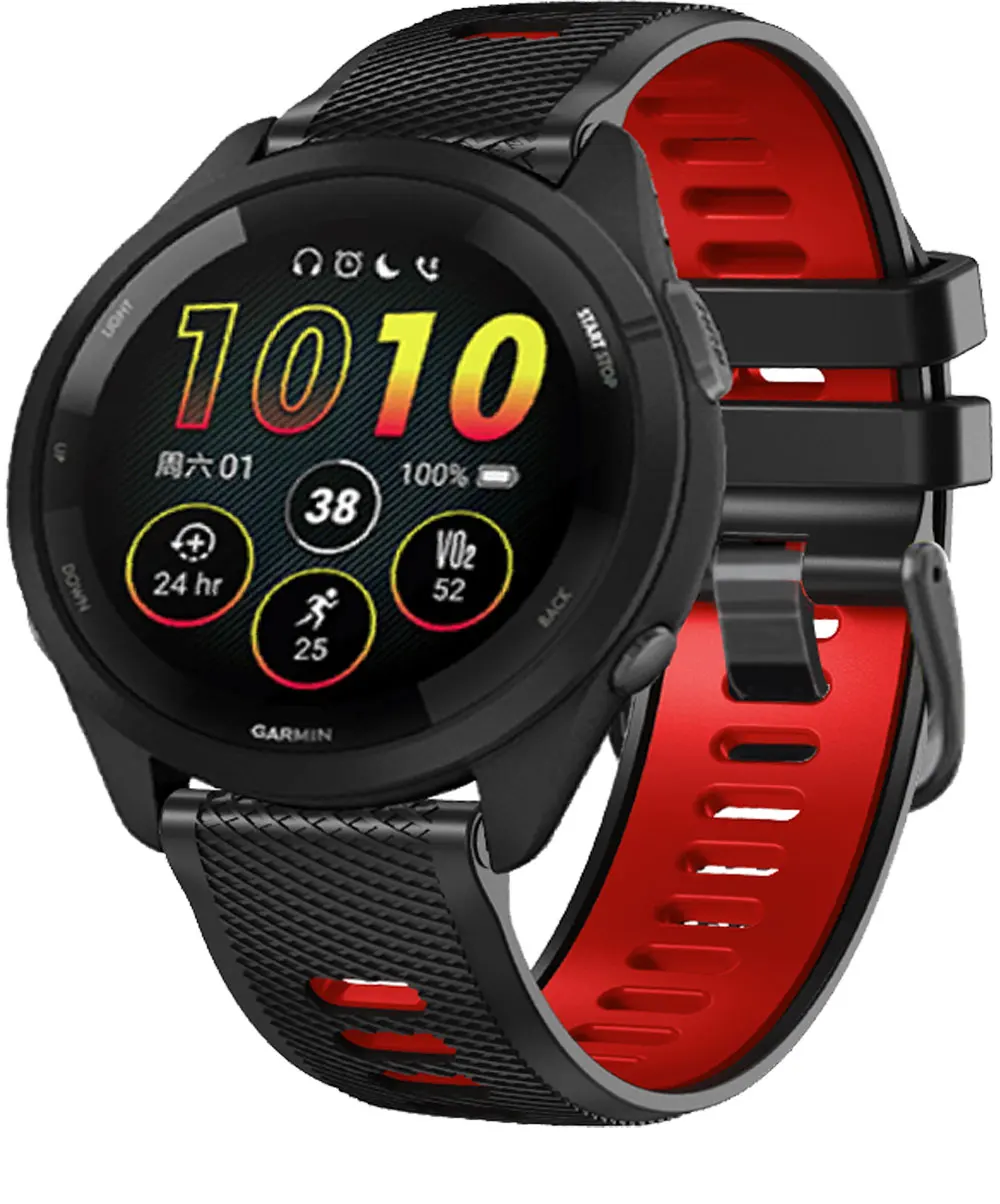 22 mm Silikon-Smartwatch-Armband für Garmin Forerunner 265, Ersatzgürtel für Forerunner 255 Music Vivoactive 4 Venu 2 Armband – Detail 6