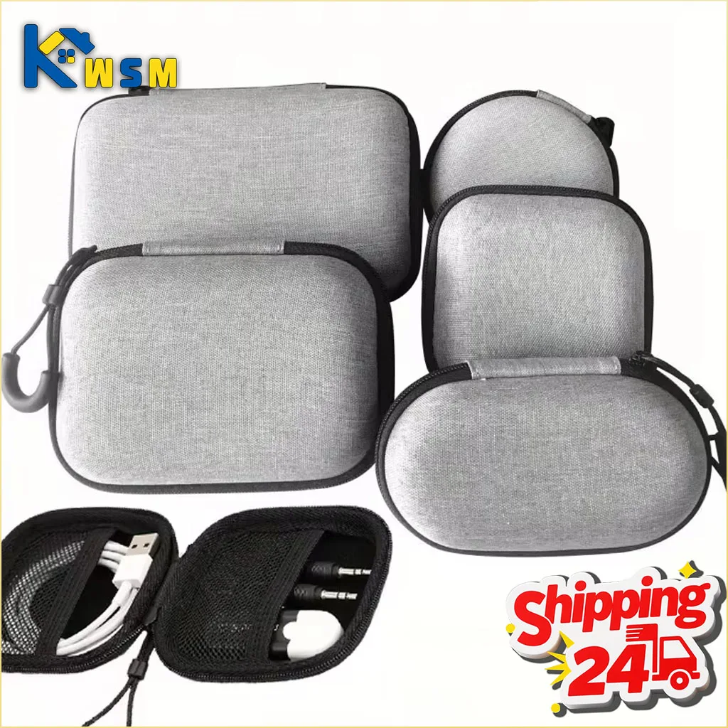 Portable Electronics Organizer Bag for Earphones Charger Cables Hard Drive EVA Hard Shell with Zipper Travel Case Carrying Pouch