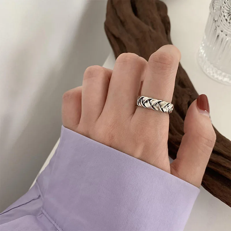 Women's 925 Sterling Silver Retro Open Ring, Unique Design