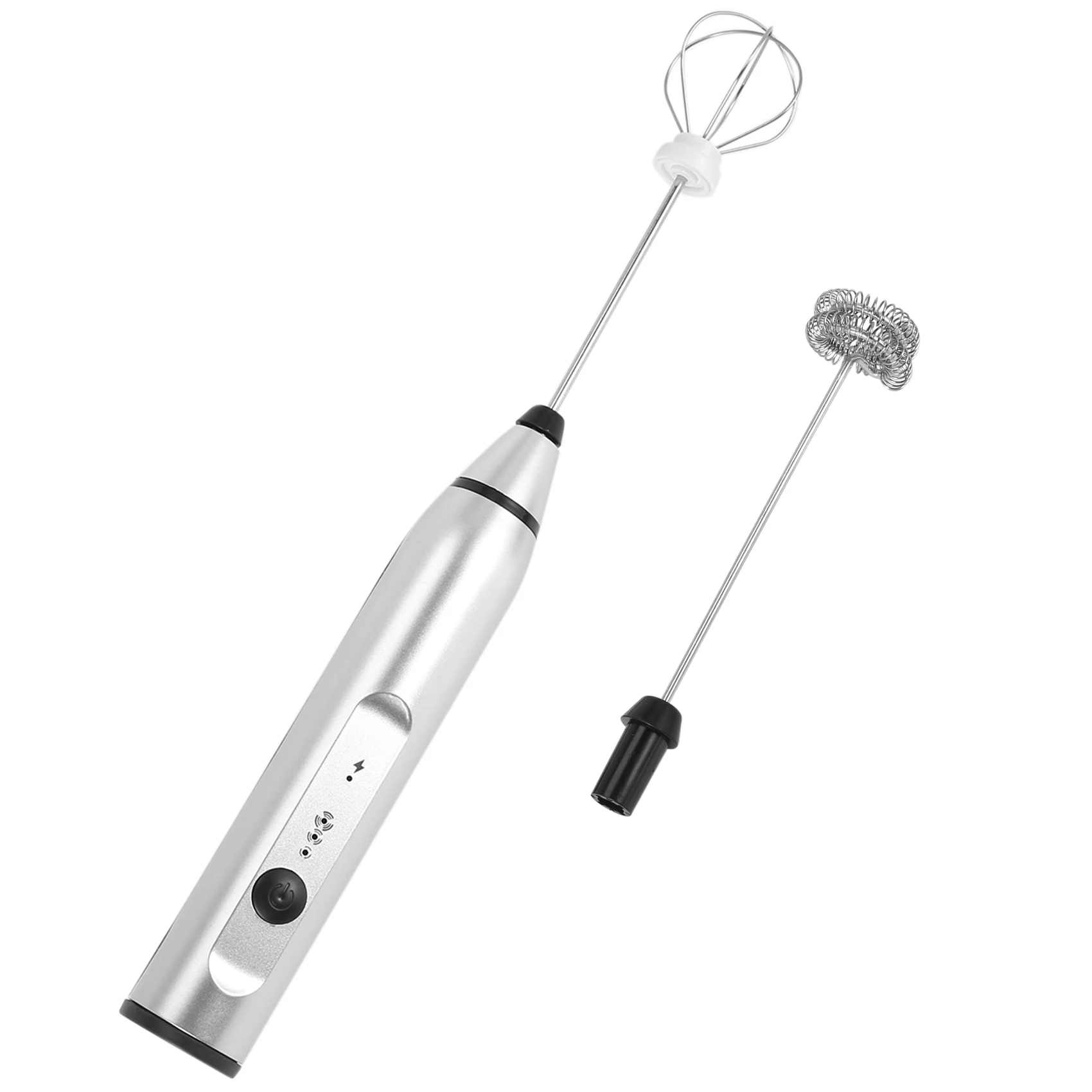 Rechargeable Electric Milk Frother With 2 Whisks, Handheld Foam Maker For Coffee, Latte, Cappuccino, Hot Chocolate, Dura