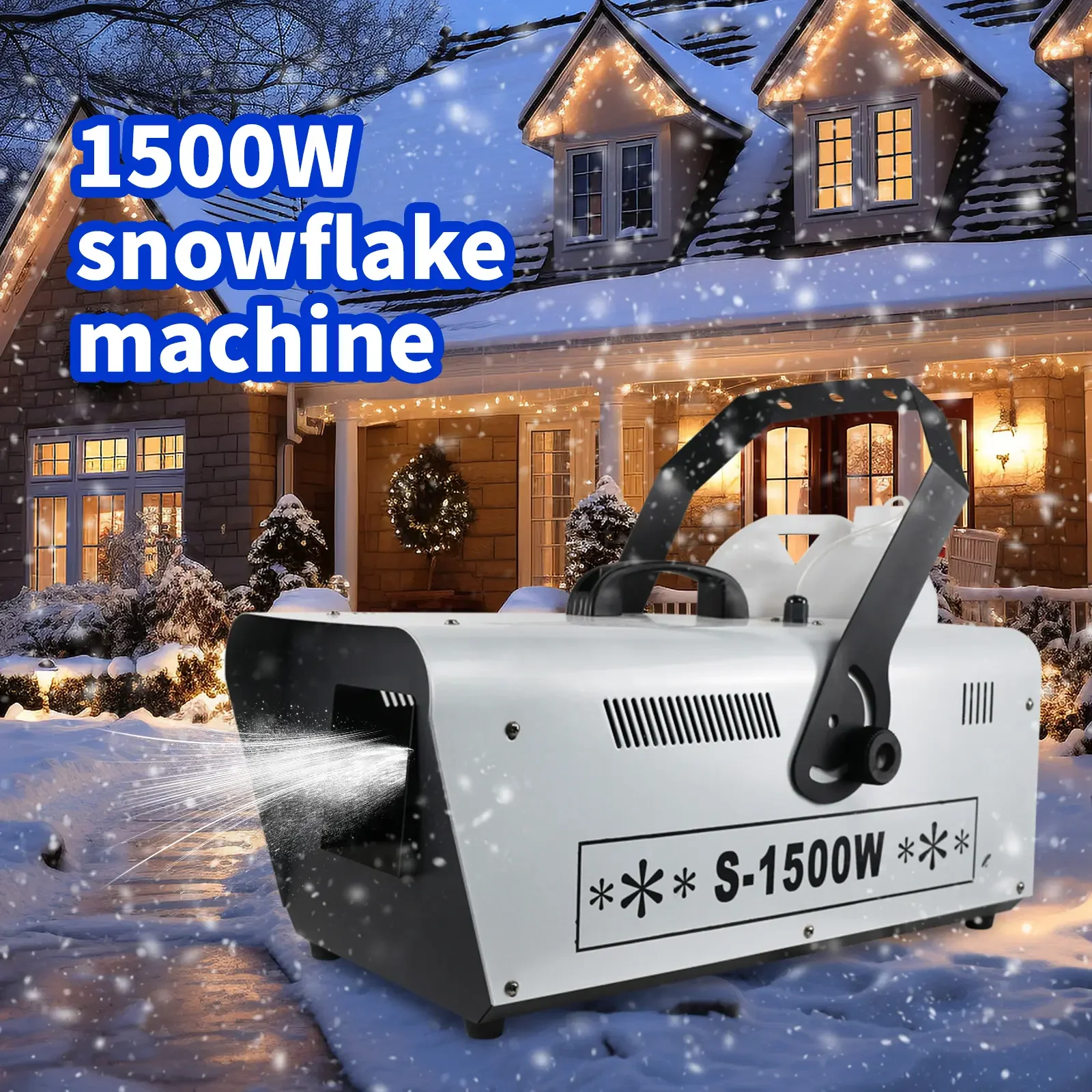 1500W DMX512 Snowflake Machine Wired Wireless Control 5L Volume Tank 5M Spray Distance For Christmas Party Holiday Outdoor Event