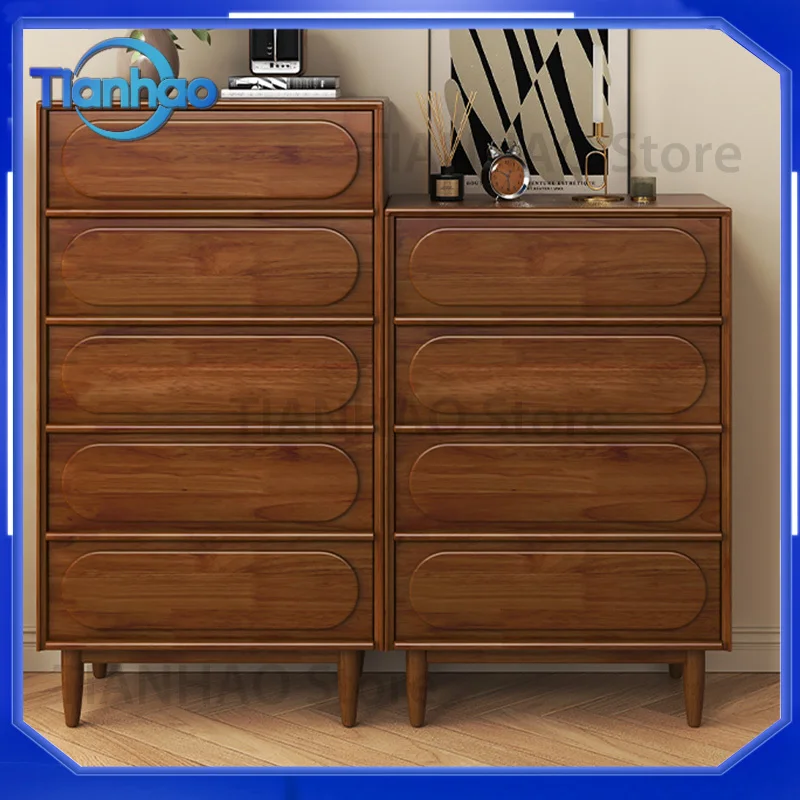 Black Vintage Cabinets for Modern Porch Minimalist Nordic Comfortable Wooden Drawers Storage Cajonera Living Room Furniture