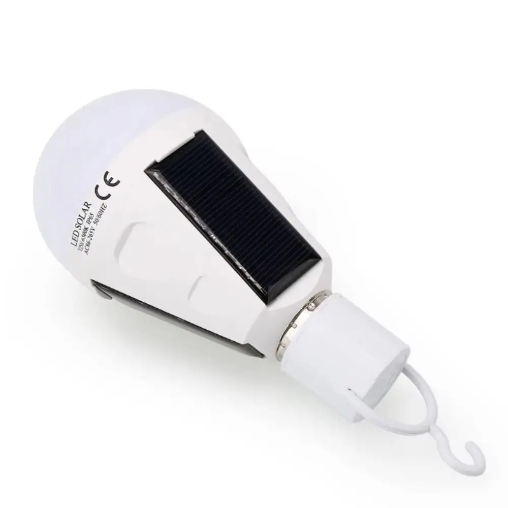 Flicker-Free Rechargeable LED Bulb 7W 12W Solar LED Camping Light Portable Solar Charging Rechargeable Emergency Light