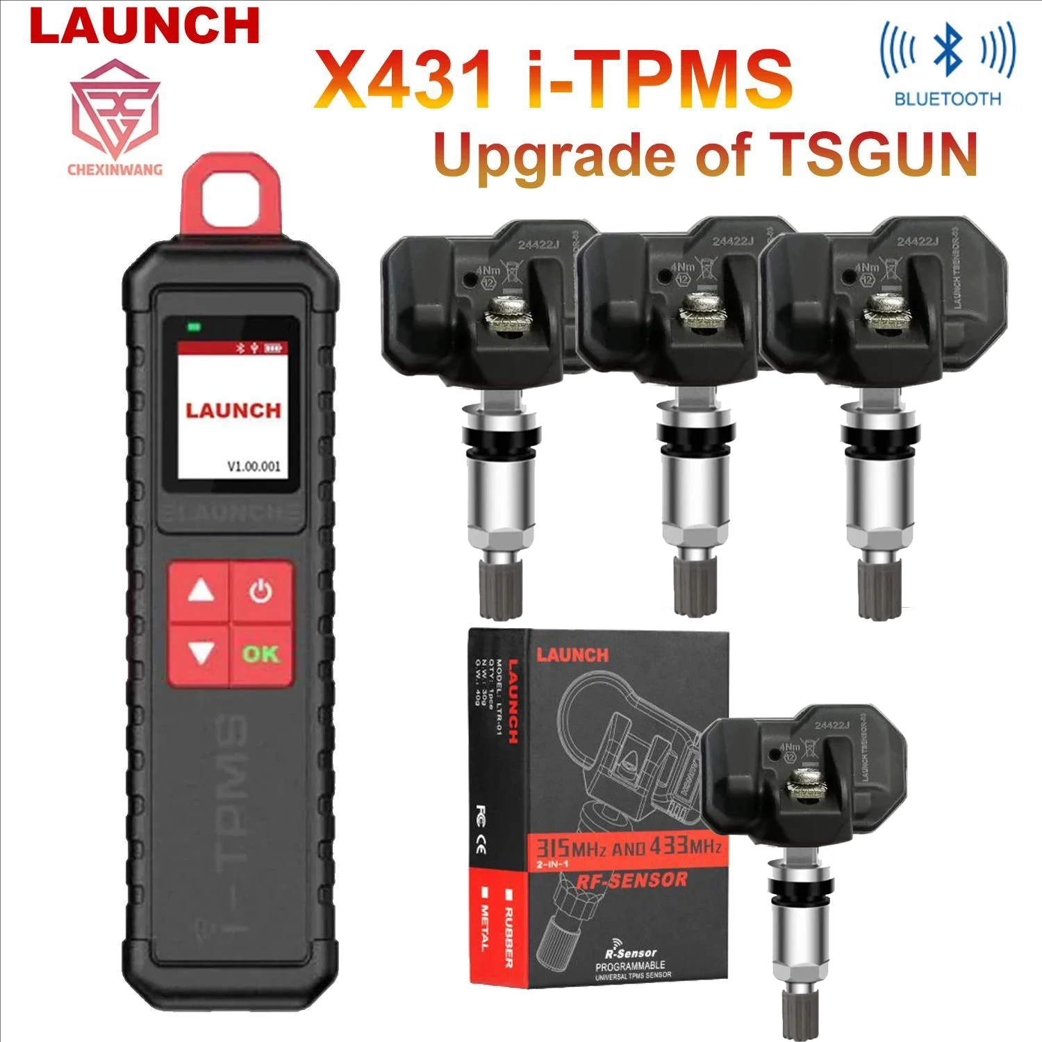 

Launch i-TPMS ручной инструмент для обслуживания TPMS, улучшенный TSGUN, работает со стандартным сканером или приложением i-TPMS, поддерживает все датчики 315/433 МГц
