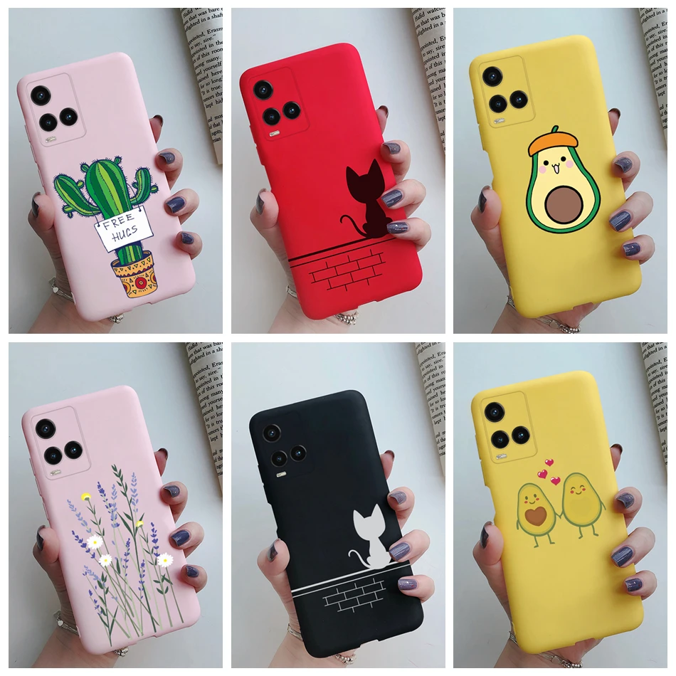 For Vivo Y21s V2110 Case Cute Cat Cactus Soft TPU Phone Cover For Vivo Y33s Y21 2021 Y15s 15a V2111 V2026 V2120 Protector Cases