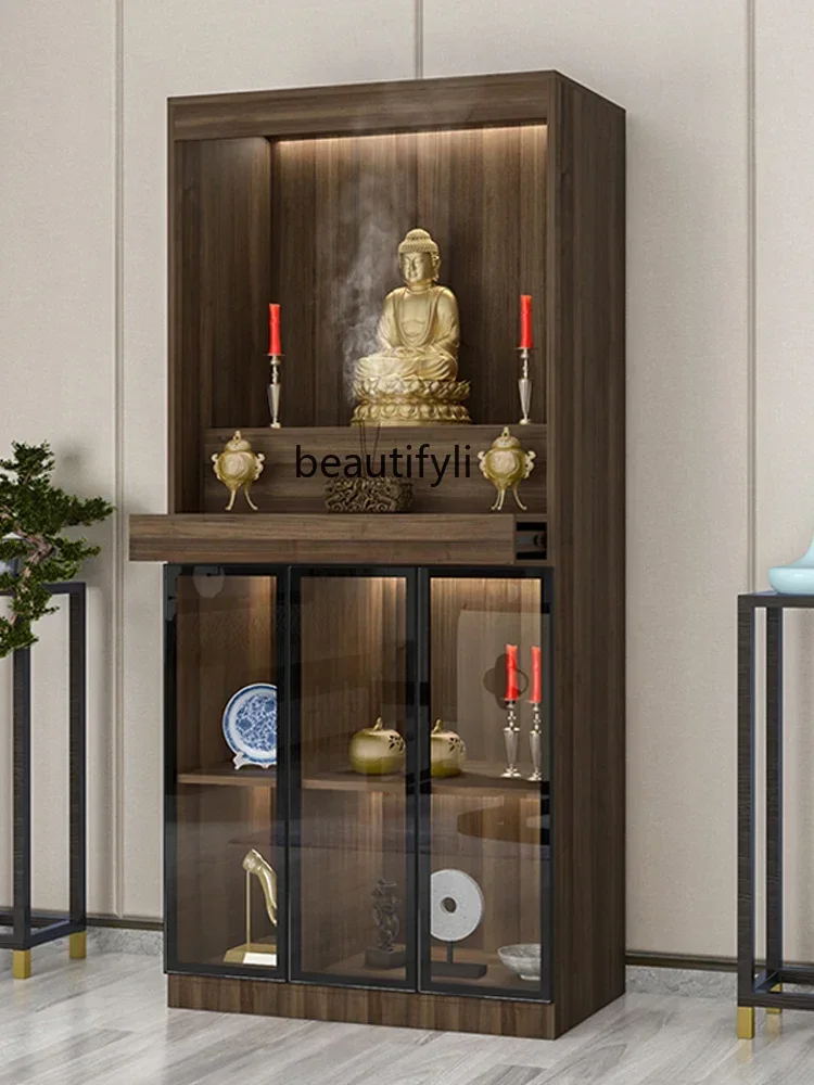 

zxqxxqBuddha Niche Buddha Shrine Household Clothes Closet Light Luxury New Chinese Style Buddha Cabinet Altar Worship Table