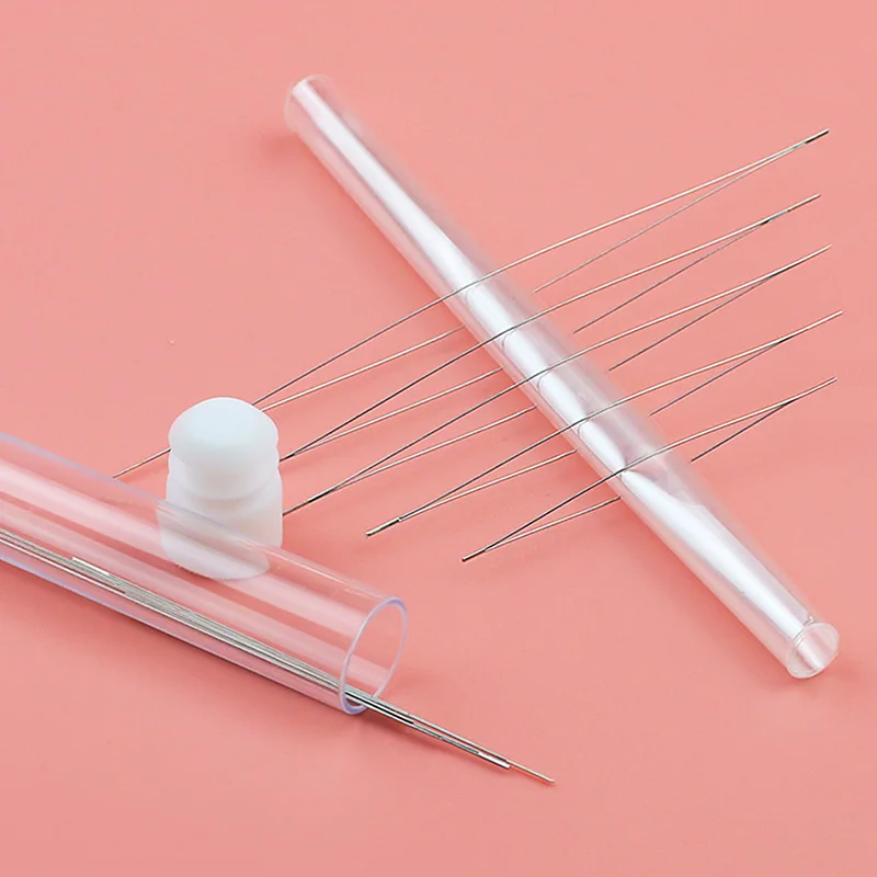 

10Pcs Central Opening Curved Beading Needles DIY Kit Stainless Steel Tools Pins for Threading String Cord Easy Jewelry Making