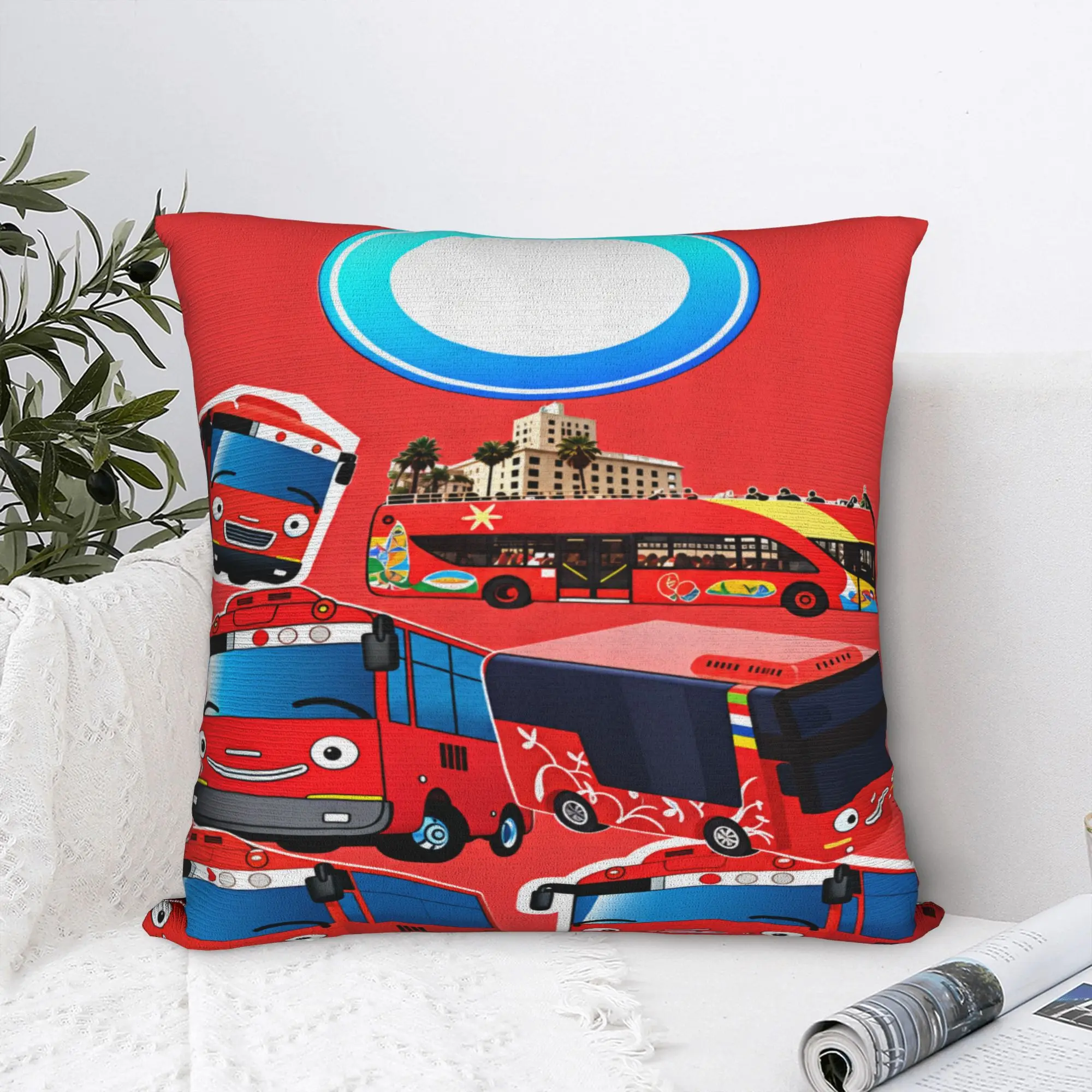 T-Tayo the L-Little Bus  Pillow Cover  Novelty Pillow Case For Wedding Party Home Decor Comfy Cushion Cover Gift