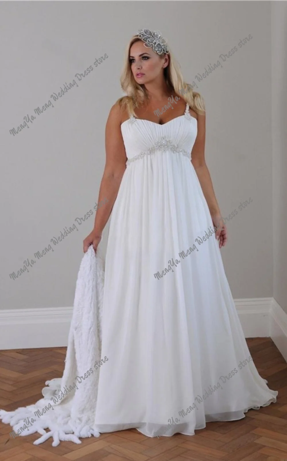 

Modest Plus Size Beach Wedding Dresses Chiffon A Line Floor Length Spaghetti Straps Lace up Back Simple Boho Bridal Gown 2025