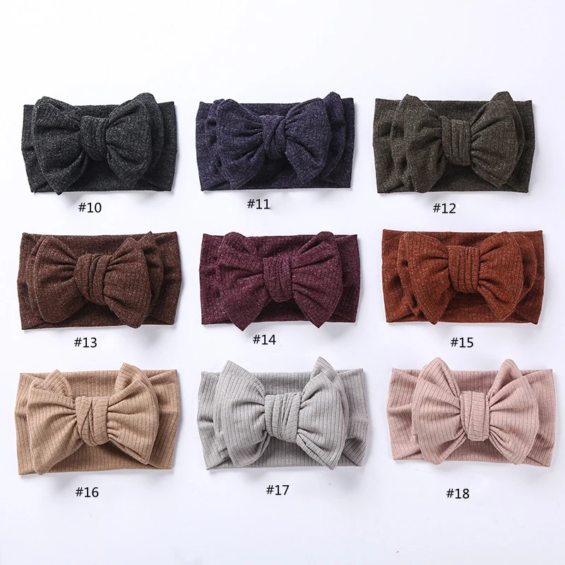 24pc/lot Baby Headband Ribbed Headbands For Children Elastic Hair Bands Girl Accessories Infant Head wraps Soft Turban Newborn