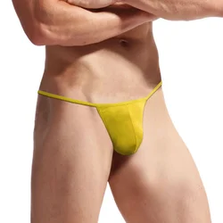 Mens Ice Silk Bikini Underwear Soft Pouch Thongs G-string Panties T-back Stretch Knickers Briefs Underpants Hombre Jockstrap