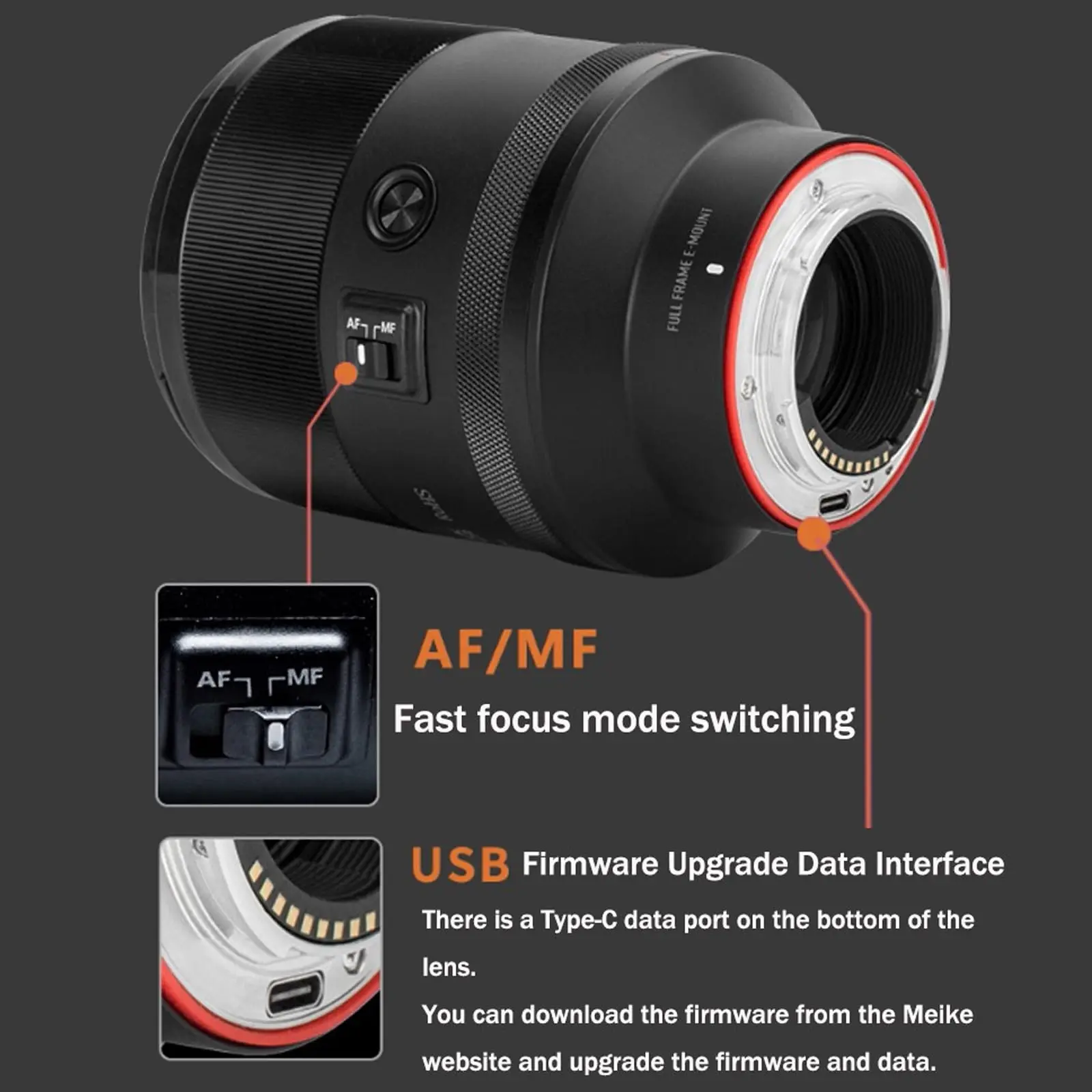 MEIKE 85mm F1.4 Full Frame Auto Focus STM Large Aperture Portrait Lens for Sony E Nikon Z Panasonic Lumix Sigma