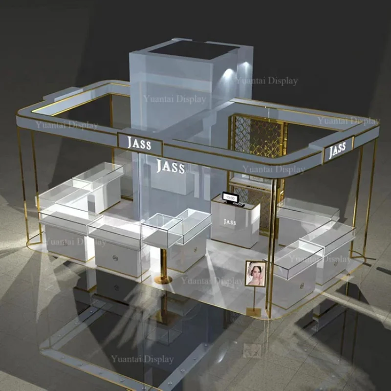 custom.Commercial Furniture Jewelry Display Showcase Exhibition Jewellery Shop Kiosk Glass Display Counter Equipment