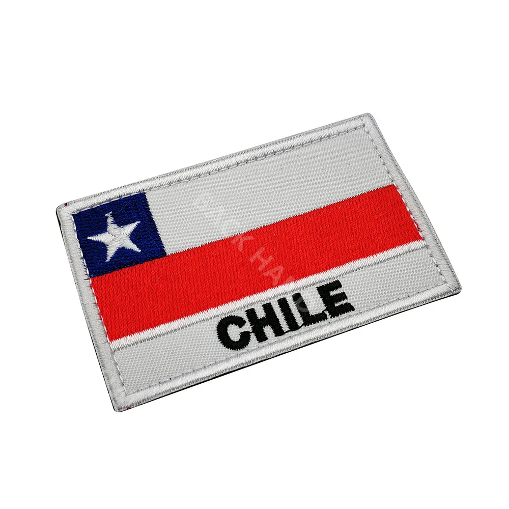 Chile Flag IR Tactical Patch Infrared Applique PVC Rubber Badge Army Armband Backpack Hat Sticker Military Patch for Clothing