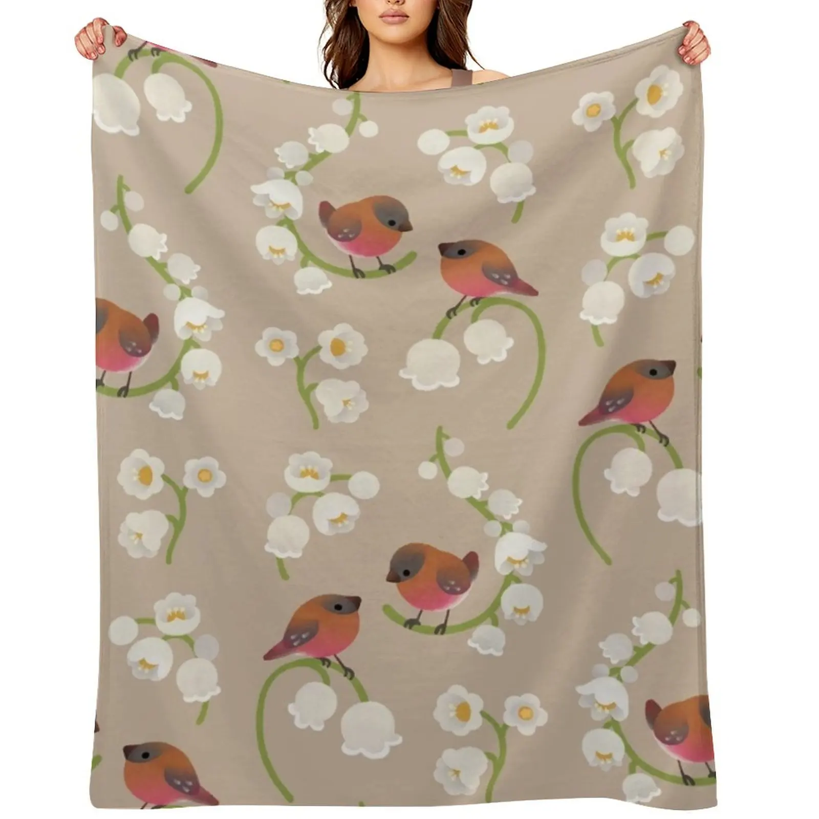 

Brown capped rosy finch Throw Blanket Winter beds Baby Large Beach Blankets