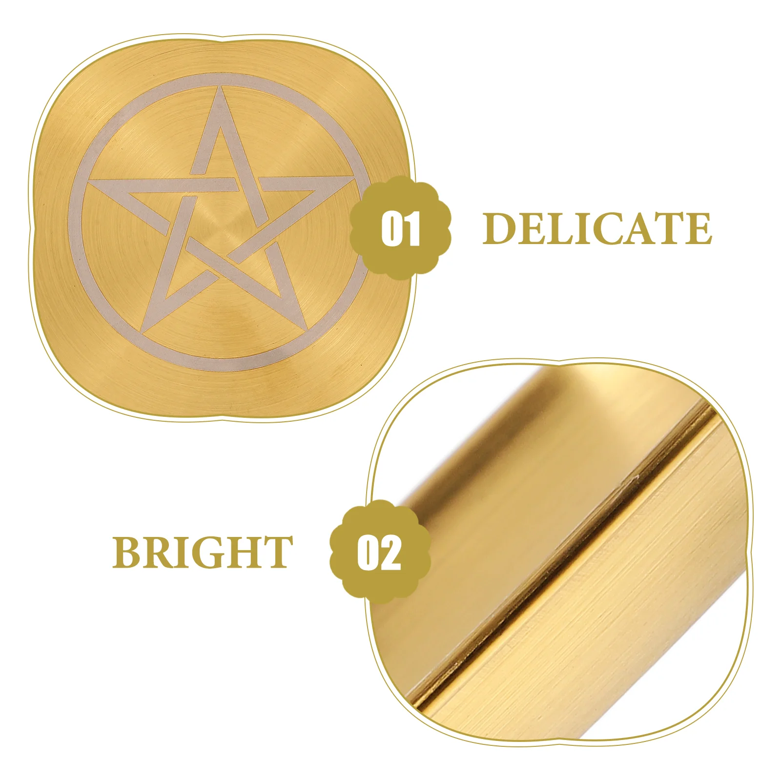 Pentacle Three Phase Moon Gold Disk Cauldron Trays Jewelry Holder Dish Key Nightstand Candlestick