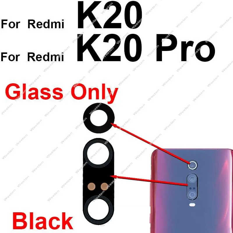 Back Rear Camera Glass Lens with Adhesive Sticker Glue For Xiaomi Redmi K20 K30 K50 K40 Pro Plus K30i K30s Ultra K40 K50 Gaming