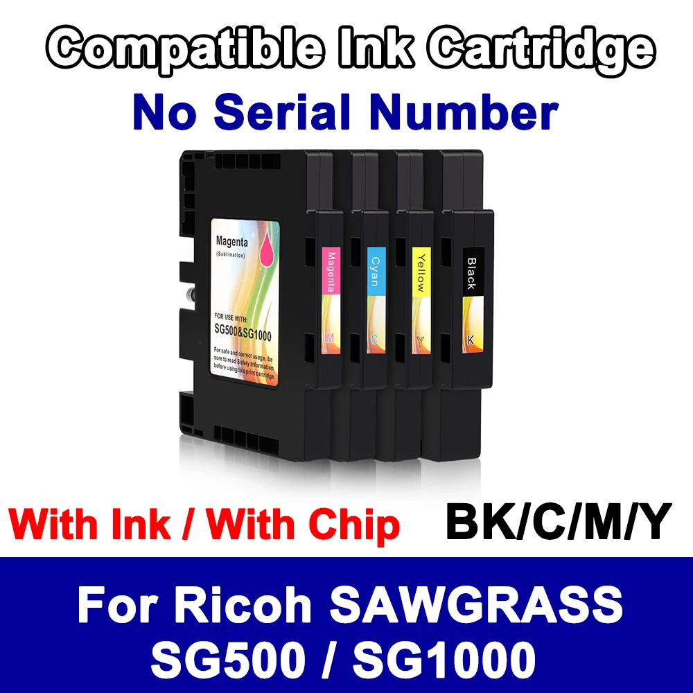 Newest No Serial Number Compatible Ink Cartridge With Chip For SAWGRASS SG500 SG1000 with Sublimation Ink Plug And Play