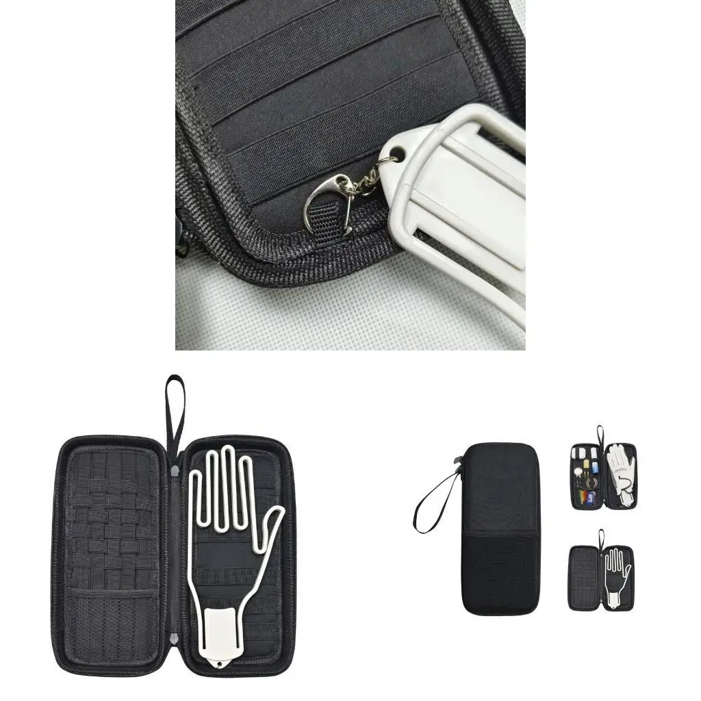 

R6FE Portable Golf Storage Bag with Glove Shaper Golf Glove Holder Protective Golf Accessory Case Easy to Carry