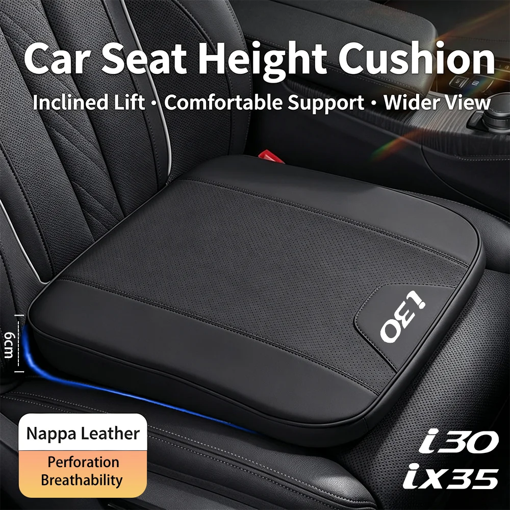 Car Seat Booster Cushion Memory Cotton 6cm Height Seat Cover Thickened Auto Seat Cushion for Hyundai I30 N Line Ix35 Accessories