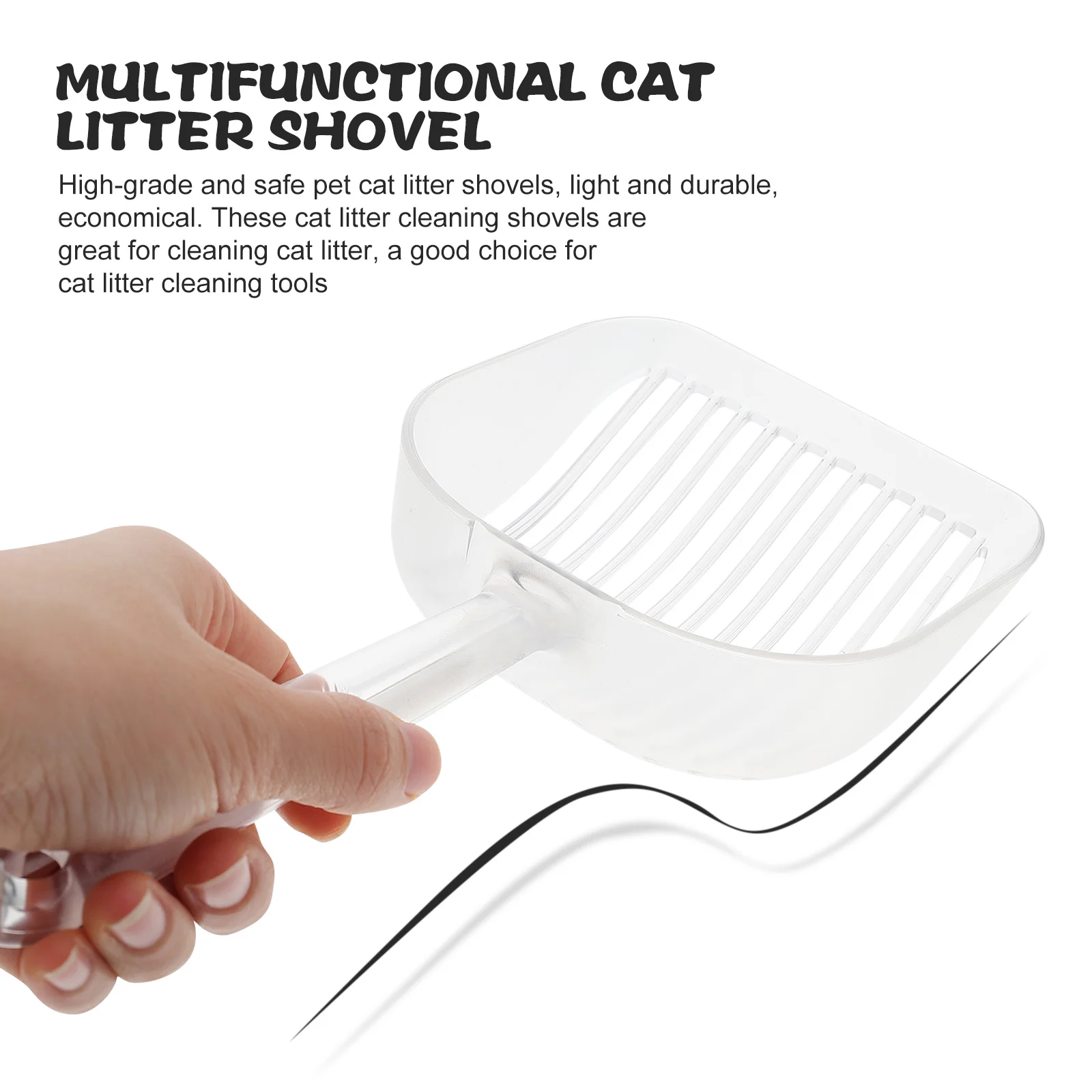 

2Pcs Household Litter Shovel Comfortable Grip Light Weight Prevents Hand Fatigue Excellent Tool for Cat Litter Cleaning Cat