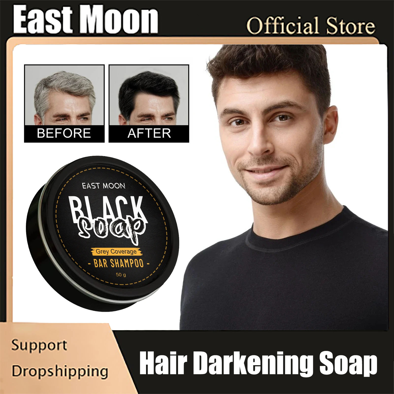 Hair Darkening Shampoo Bar Repair Gray White Anti Loss Polygonum Essence Hair Root Strengthen Nourishing Black Hair Dyed Shampoo