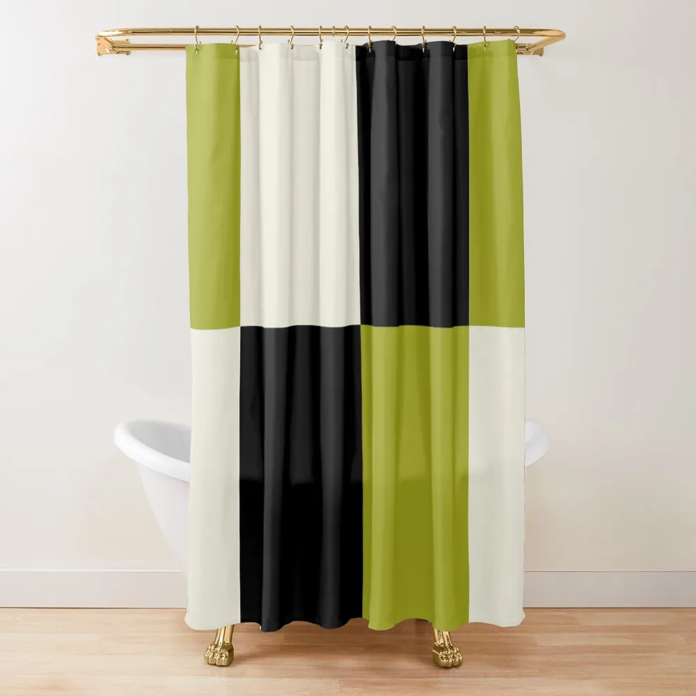 

Minimal Abstract Black Olive Green Grey Beige 14 Shower Curtain Shower Sets For Bathroom Cover Curtain