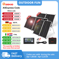 DOKIO 100W 160W 200W Foldable Solar Panel China 10A/20A 12V Controller Folding Photovoltaic Cell/System Charger Solar Board