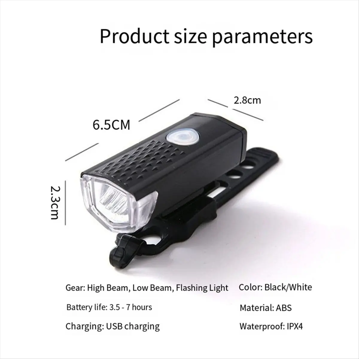 

(ABYM) Bike Headlight Taillight Set Bicycle Front Rear Lamp Waterproof Riding Cycling Light USB Charging LED Flashlight