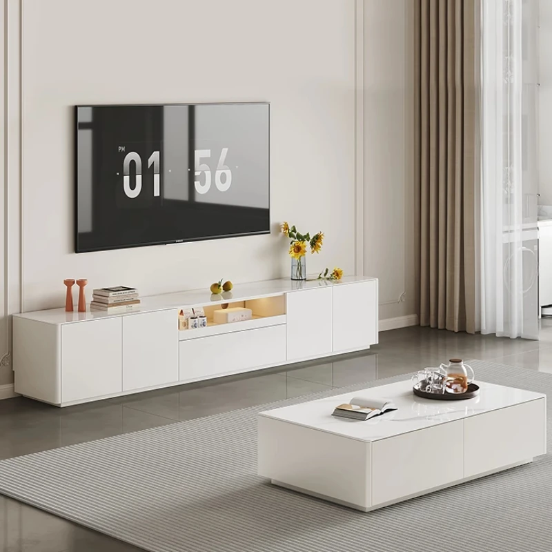 Modern luxury TV cabinet coffee table home living room combination style advanced storage collection integrated cabinet Nordic