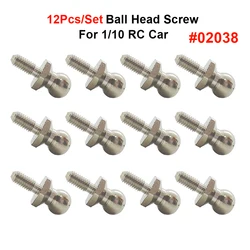 12Pcs/Set 1/10 RC Car Ball Head Screw 02038 M3 Ball Head Screws For HSP 94188/94123/94166/94107 1/10 RC Car Truck Spare Parts