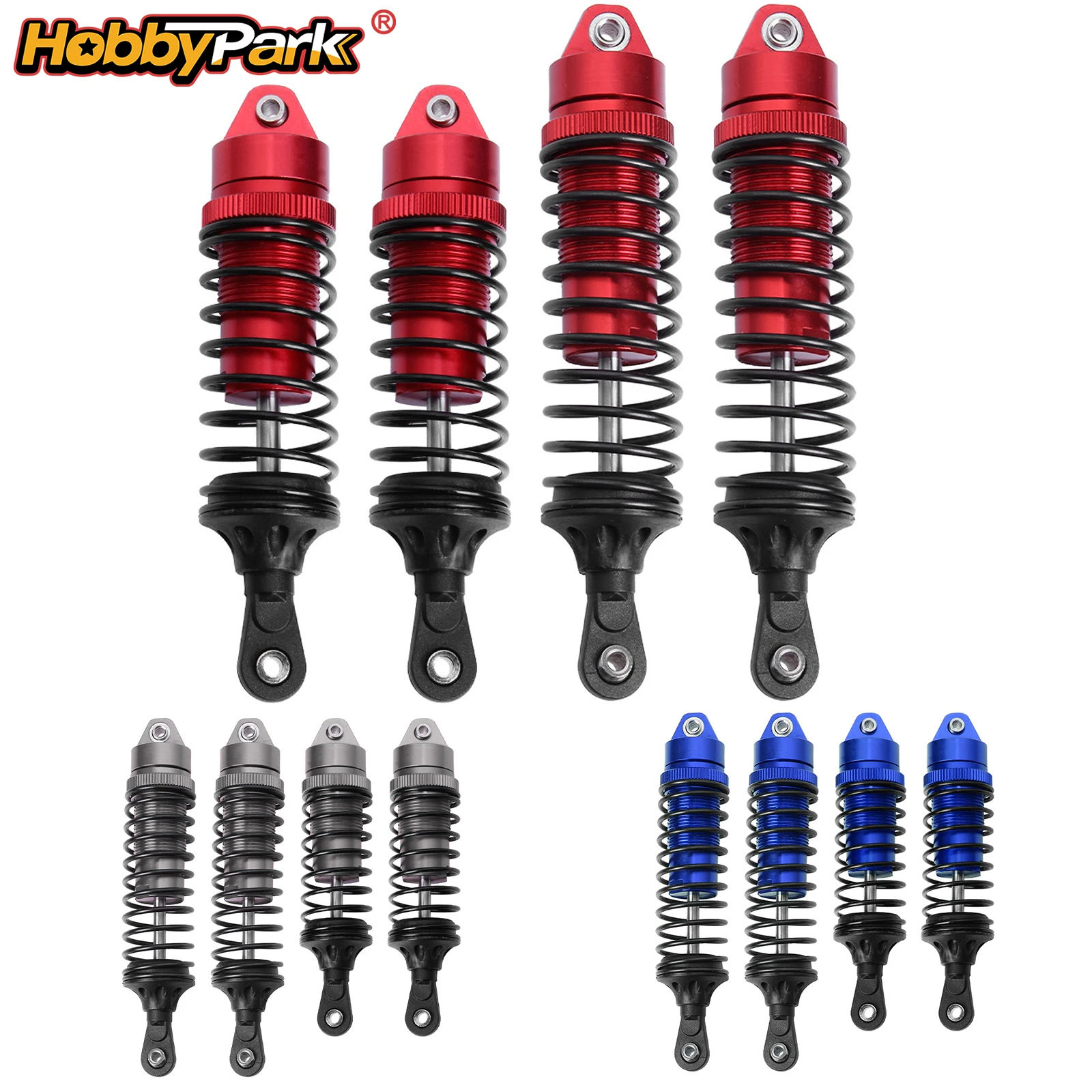 HobbyPark RC Shocks Damper Set for Traxxas 1/10 Slash 4x4 Hoss Rustler Stampede Bandit VXL Nitro Replace 5862