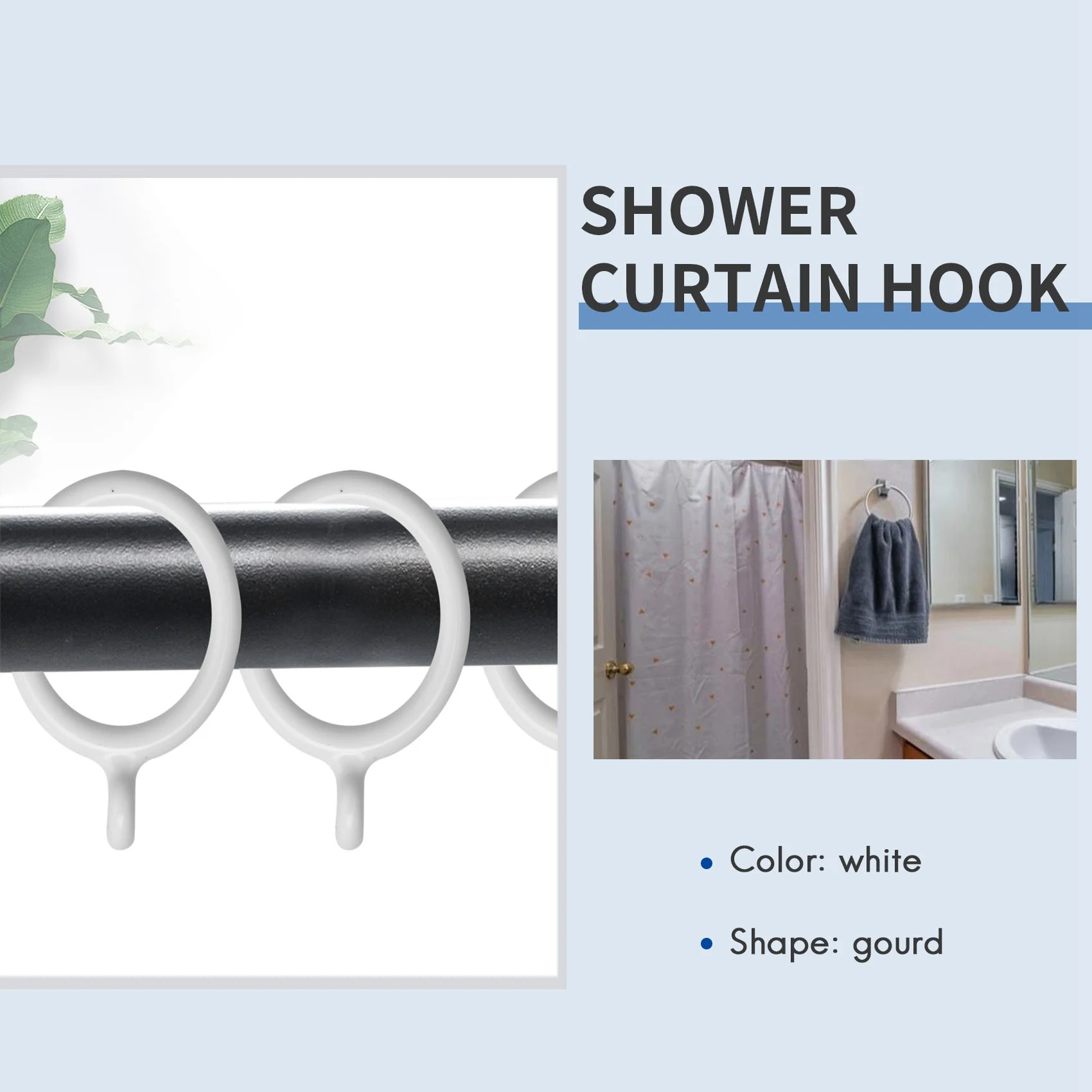 B60A20X Anillos de cortina de plástico interior blanco de 25 mm