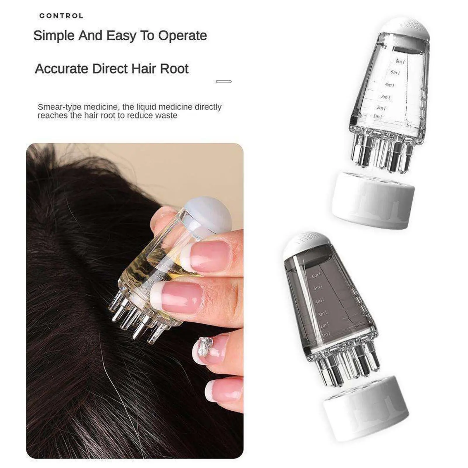 6ML Scalp Applicator Liquid Guiding Hair Growth Comb Serum Oil Apply Massager Hair Styling Accessories