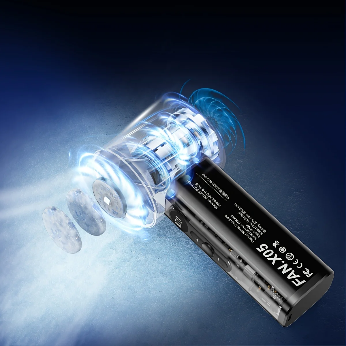 

Портативный турбовентилятор 2000 мАч, портативный перезаряжаемый 100 передач, светодиодный цифровой дисплей, мини-вентиляторы с ледяным охлаждением для путешествий, офиса, улицы