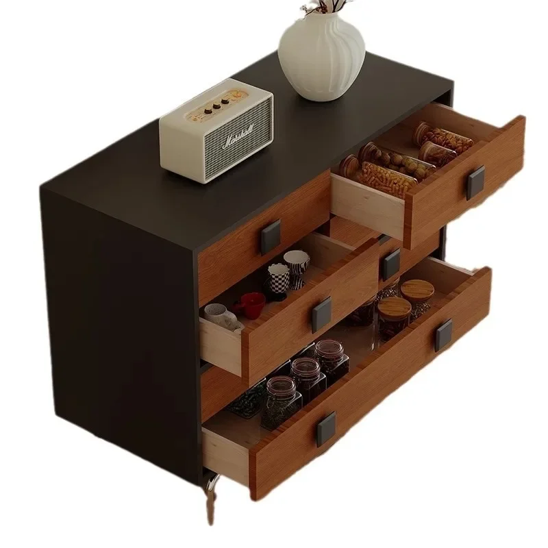 

Medieval solid wood chest modern simple living room wall storage dining side cabinet small apartment