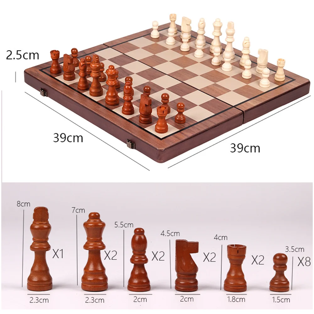 مجموعة شطرنج وداما مغناطيسية خشبية كبيرة الحجم قابلة للطي لعبة تعليمية تفاعلية بين الوالدين والطفل للمحمولة والمتينة