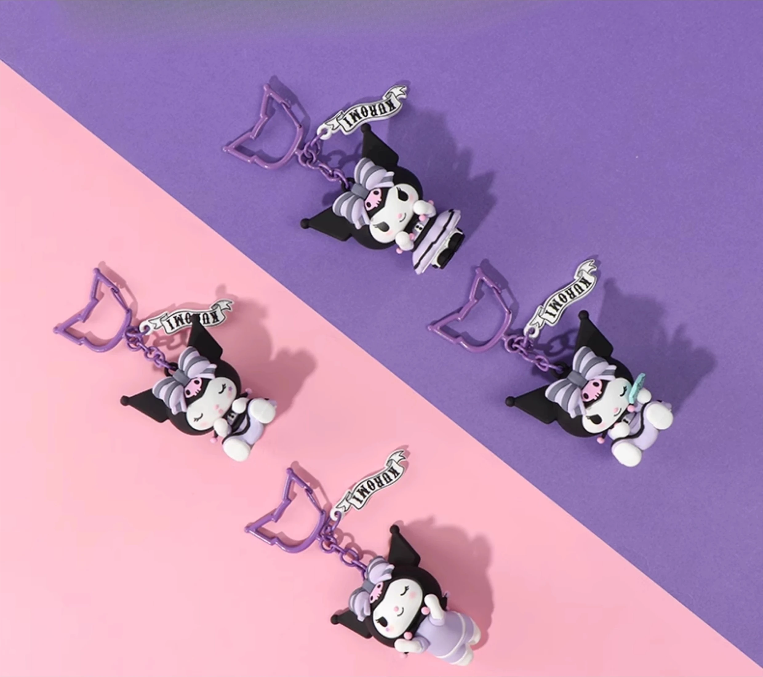 

Sanrio series divination pendant keychain cute bag charm school bag accessories kuromi