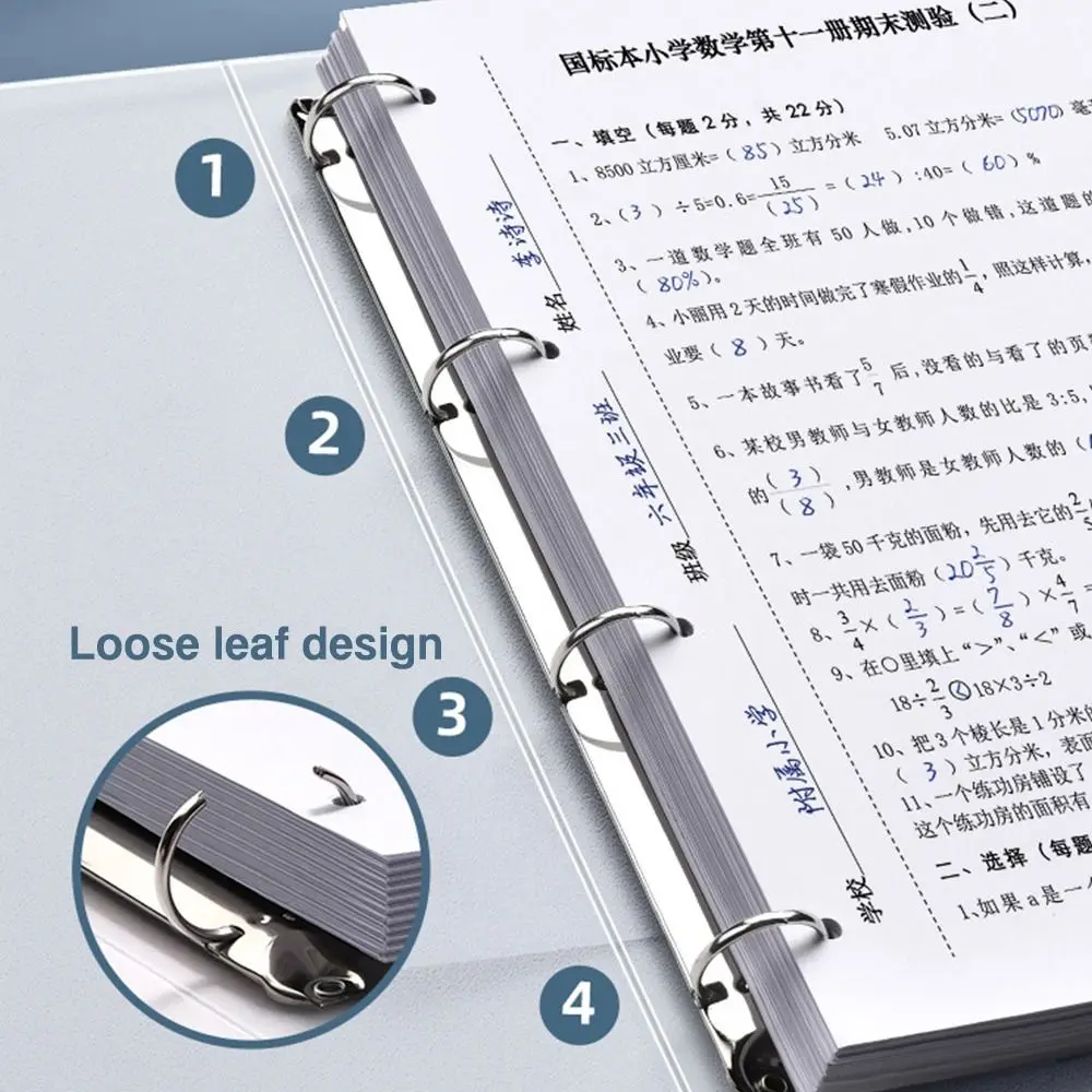 Practical PP Storage Booklet Loose Leaf Dustproof Fil Bag A4/A5/B5 Binder Ticket Holder School