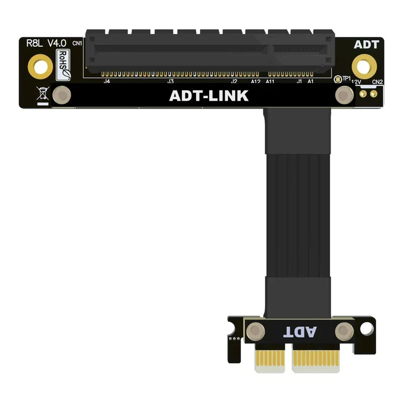PCIE 4.0 X1 To X8 Extension Cable Transfer Right Angle Straight Network Card Video Capture Card Adapter Expansion PCIE4.0 1x 8x