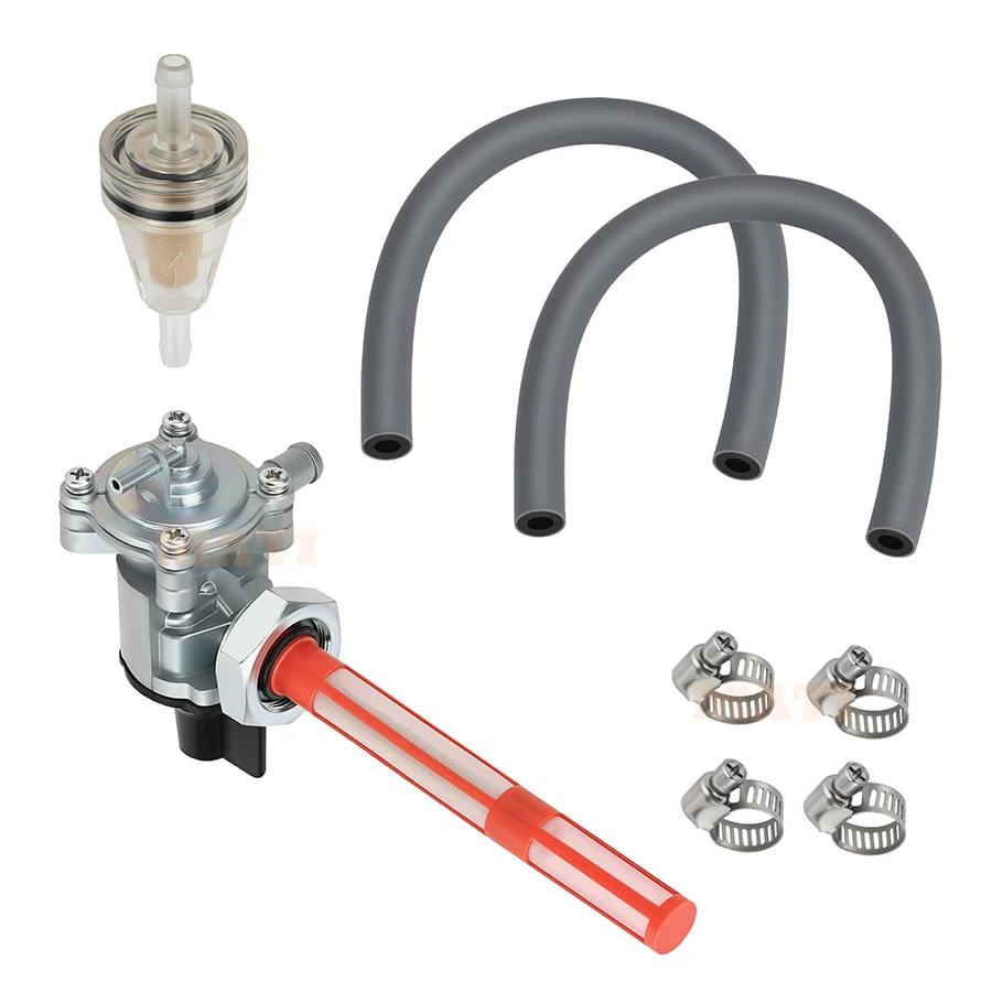M MATI Fuel Valve Switch Petcock w/ Lines + Fuel Filter For Honda VTX 1300 VTX1300 C/R/S/T 2004-2009 16950-MEM-674